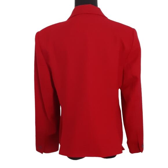 Vintage 90s Red Blazer Jacket 100% New Wool Woolmark Size 10P Norton McNaughton - Picture 2 of 11